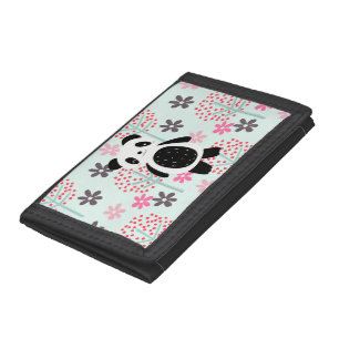 Trees, Flowers, and Panda Bears Tri-fold Wallet