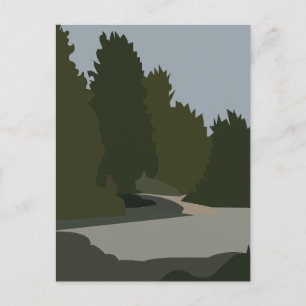 Trees Forest Creek Nature Postcard