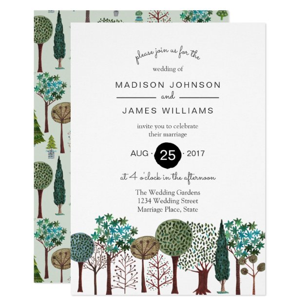 Trees Forest Garden Woodland Wedding | Invitation