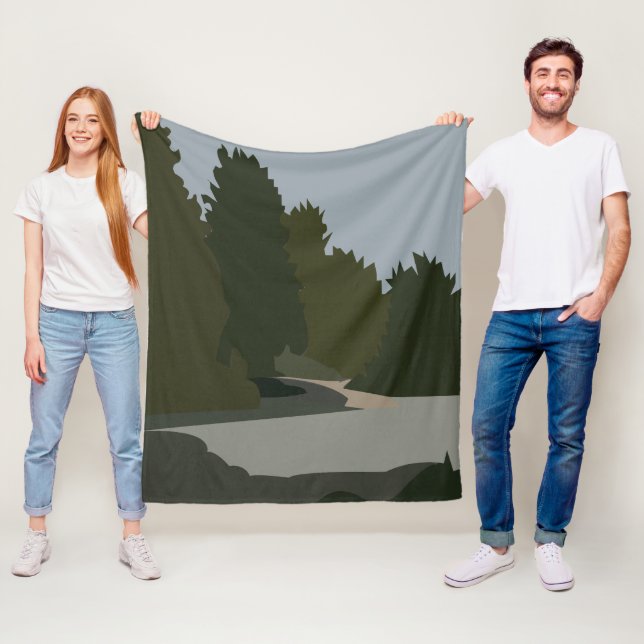 Trees Forest Nature Pattern Fleece Blanket (In Situ)