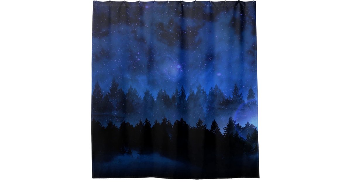 Trees. Forest. Night. Nature Scene Shower Curtain | Zazzle