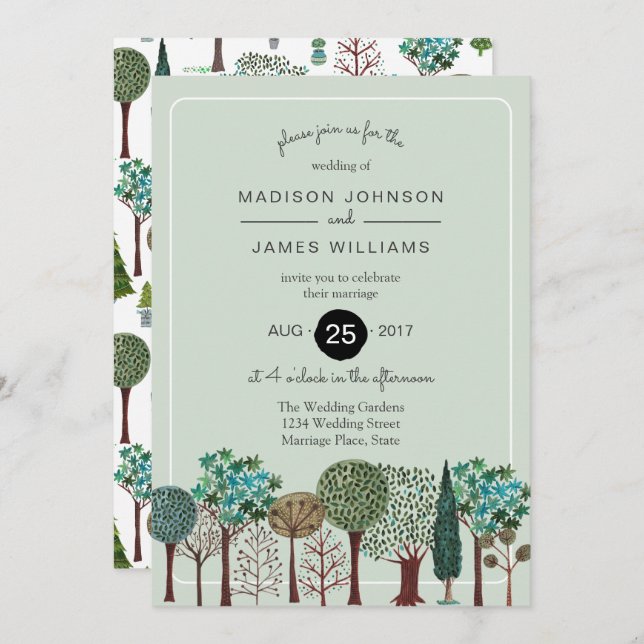 Trees Forest Woodland | Wedding | Invitation (Front/Back)