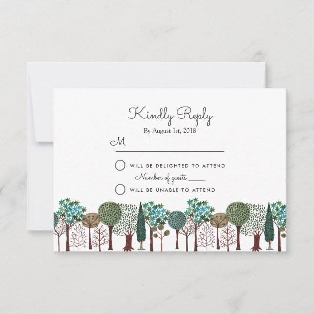 Trees Forest Woodland | Wedding | RSVP Card (Front)