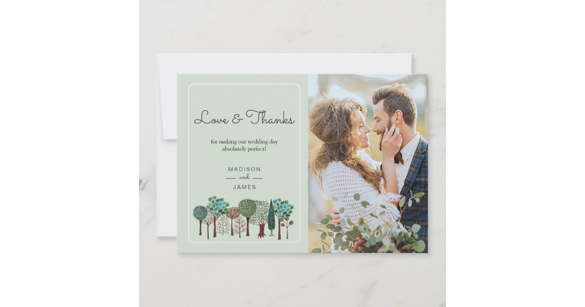 Trees Forest Woodland | Wedding | Thank you Card | Zazzle