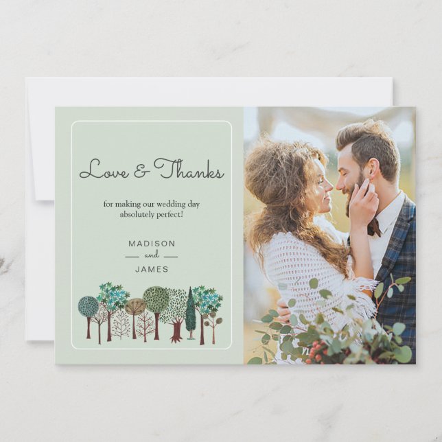 Trees Forest Woodland | Wedding | Thank you Card (Front)