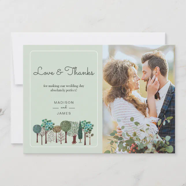 Trees Forest Woodland | Wedding | Thank you Card | Zazzle