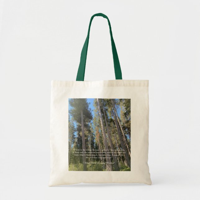 Trees Forest Woods Thoreau Inspirational Quote Tote Bag (Front)