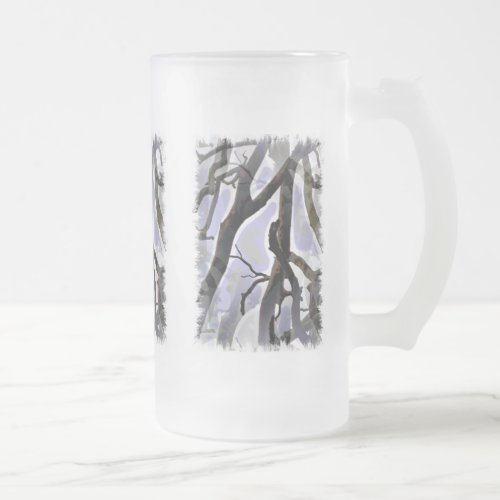TREES FROSTED GLASS BEER MUG