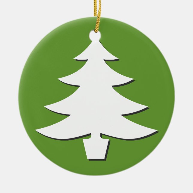 trees - green ceramic ornament (Front)