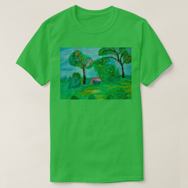 Trees green landscape T-Shirt (Design Front)