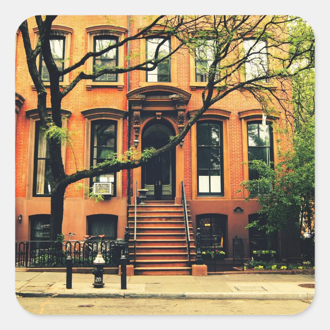 Trees Grow in Brooklyn Square Sticker Zazzle