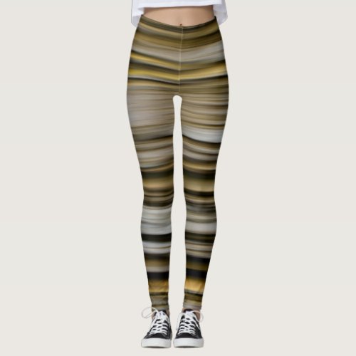 Trees in a forest blurred vertically pattern leggings