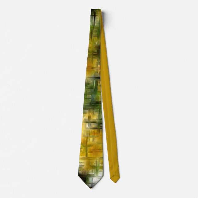 Trees in flowering digital effect style impression neck tie (Front)