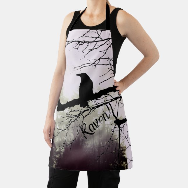 Trees in Fog with a Raven  Apron (Insitu)