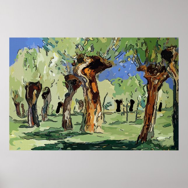 Trees in Park Poster (Front)