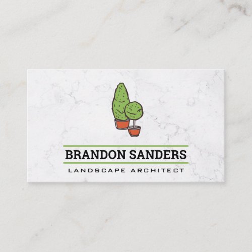 Trees in Potted Plants  Landscaper Business Card