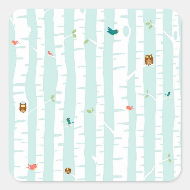 Trees in Spring Square Sticker (Front)