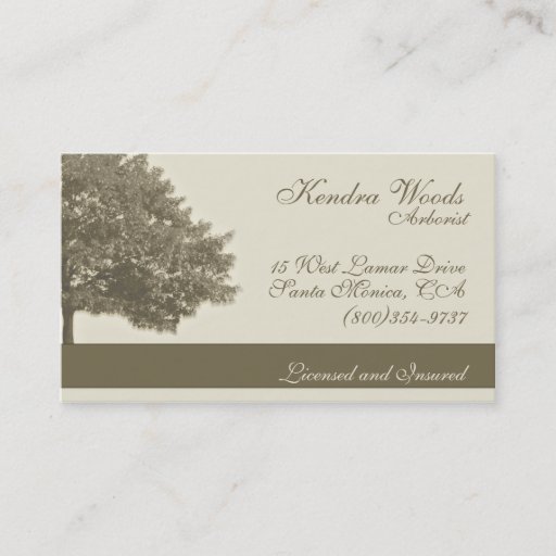Customizable Trees in Tan Business Card