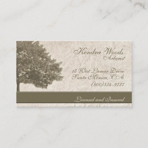 Customizable Trees in Tan Paper Business Card