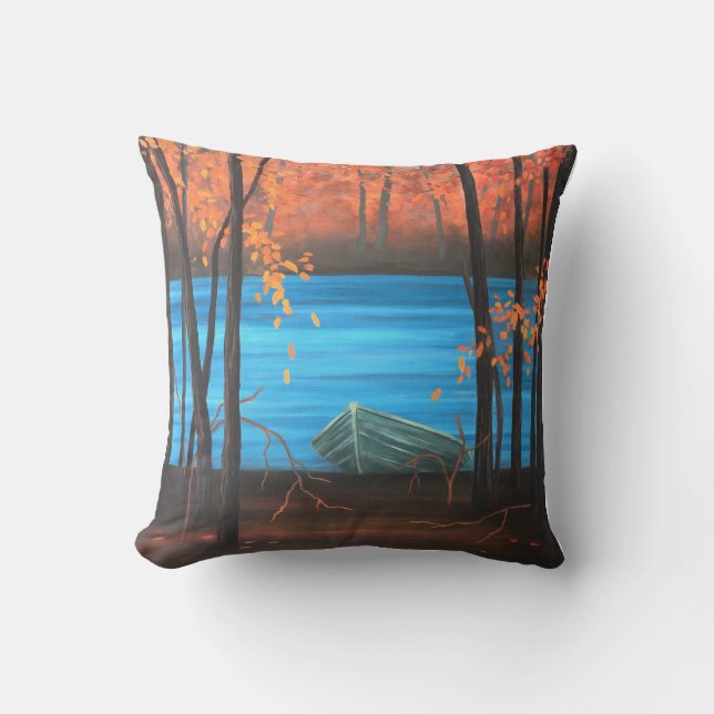 Trees in the Fall Throw Pillow (Front)