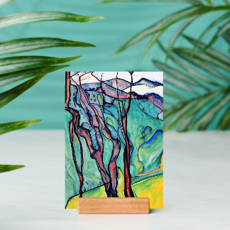 Trees in the Foothills Art Print & Wood Holder