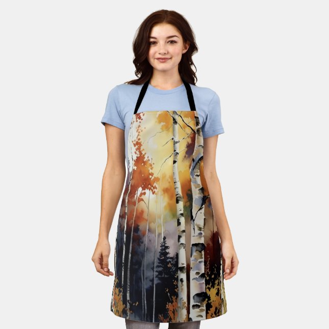 Trees in the Forest Birch with sunlight Apron (Worn)