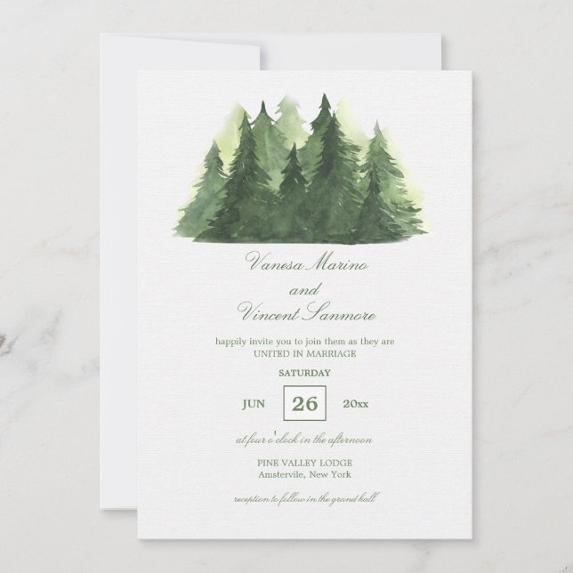 Trees in the Forest Wedding Invitation (Front)