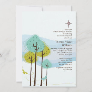 Trees in the Meadow Religious Invitation