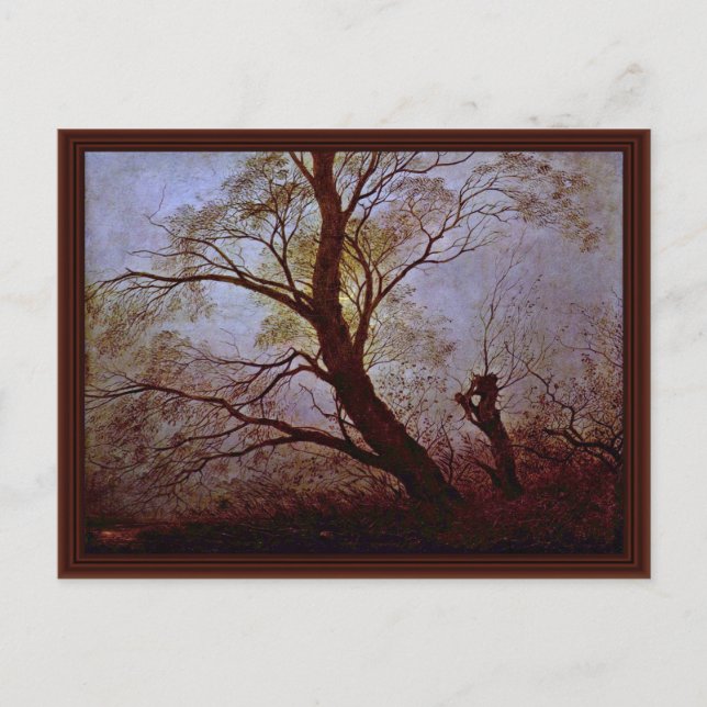 Trees In The Moonlight By Friedrich Caspar David Postcard (Front)