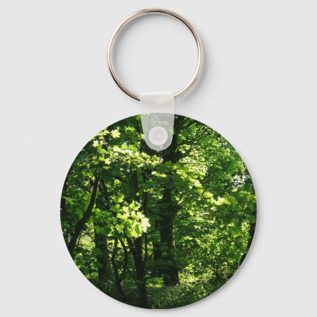 Trees in the Spring. Bute Park, Cardiff. Wales Keychain (Front)