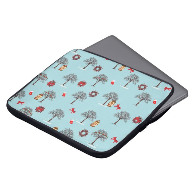 Trees in winter and Christmas decorations Laptop Sleeve (Front Top)