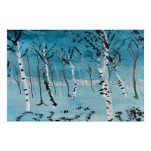 "Trees in Winter"  Landscape Acrylic on Board