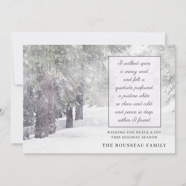 Trees In Winter Snow Holiday Invitation (Front)