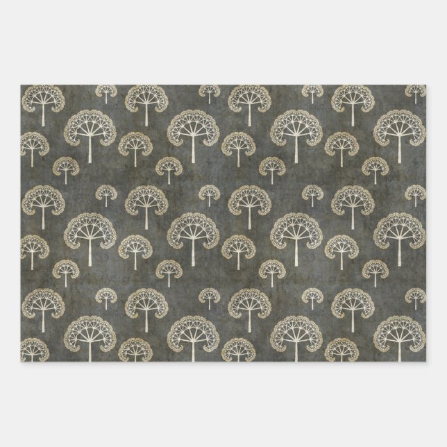 Trees in Winter Wrapping Paper Sheets (Front)