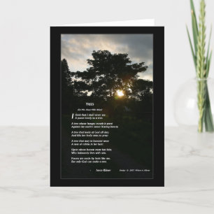 "Trees" Joyce Kilmer poem, design by granddaughter Card