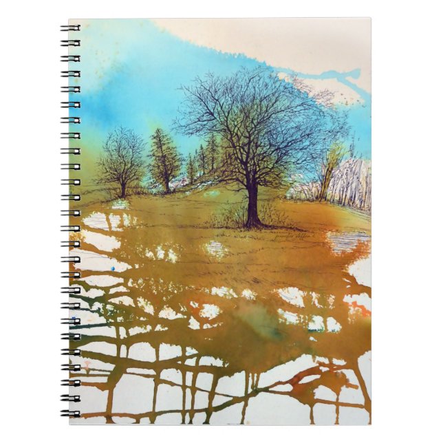 Trees Landscape Watercolor Art Notebook (Front)