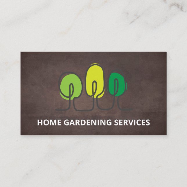 Trees Logo | Landscaping | Gardening Services  Business Card (Front)