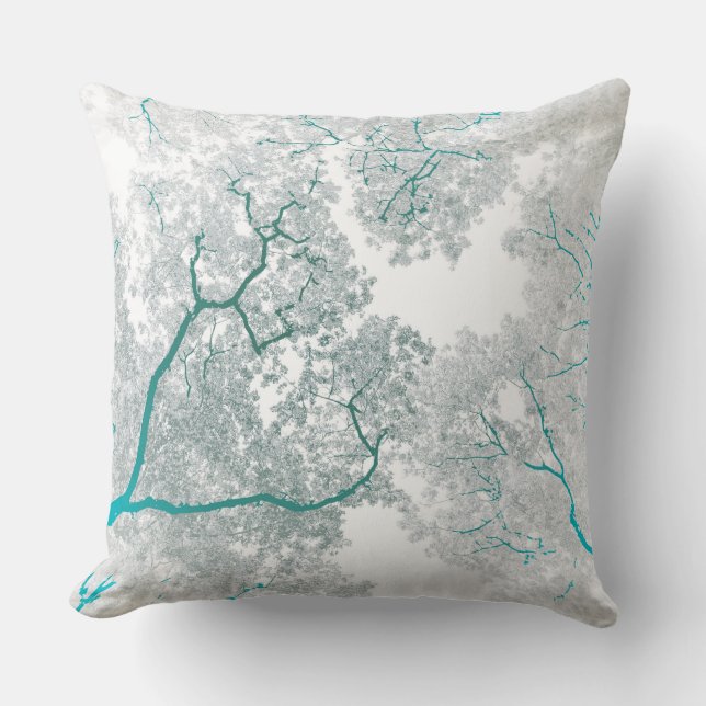 Trees Map 3 Throw Pillow (Front)