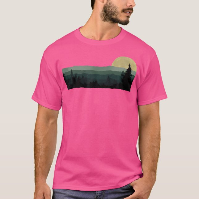 Trees Nature Mountains Adventure Outdoor Wildlife  T-Shirt (Front)