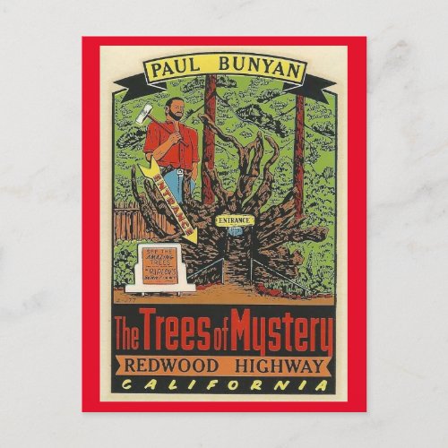 Trees of Mystery Redwood Highway California Postca Postcard
