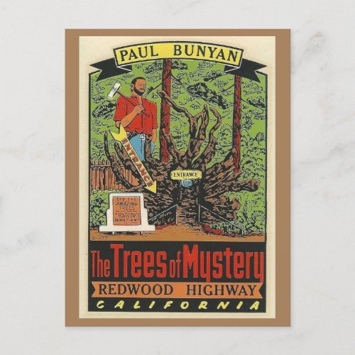 Trees of Mystery Redwood Highway California Postca Postcard