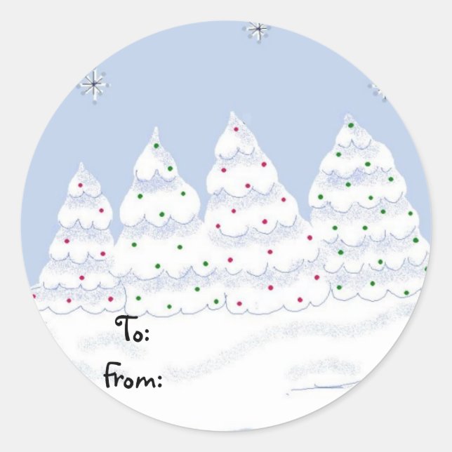 Trees of White Classic Round Sticker (Front)