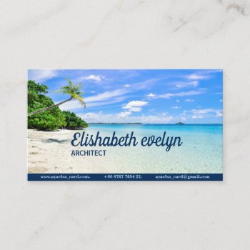 Trees On Shoreline Business Card by ayaelsa_card at Zazzle