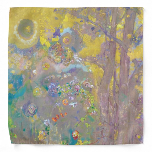 Trees on Yellow Background, Redon Bandana (Front)