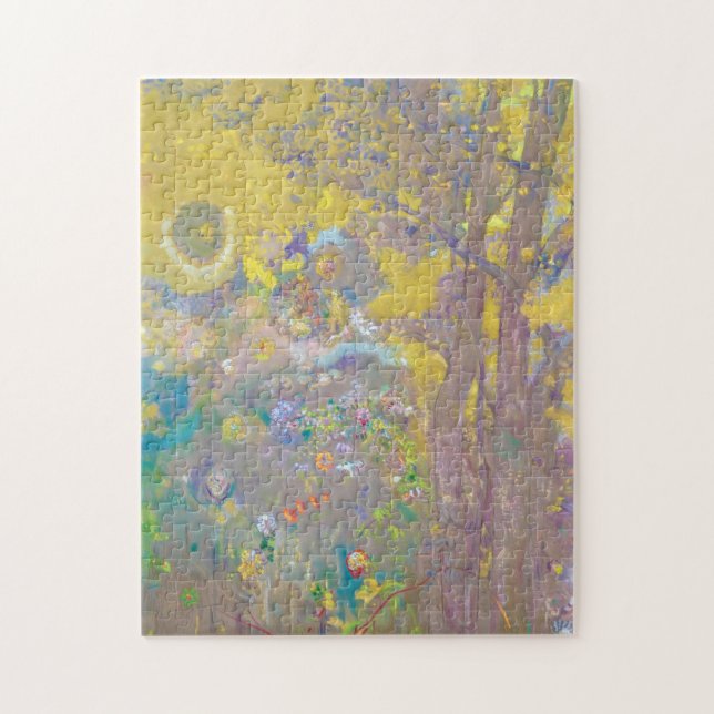 Trees on Yellow Background, Redon Jigsaw Puzzle (Vertical)