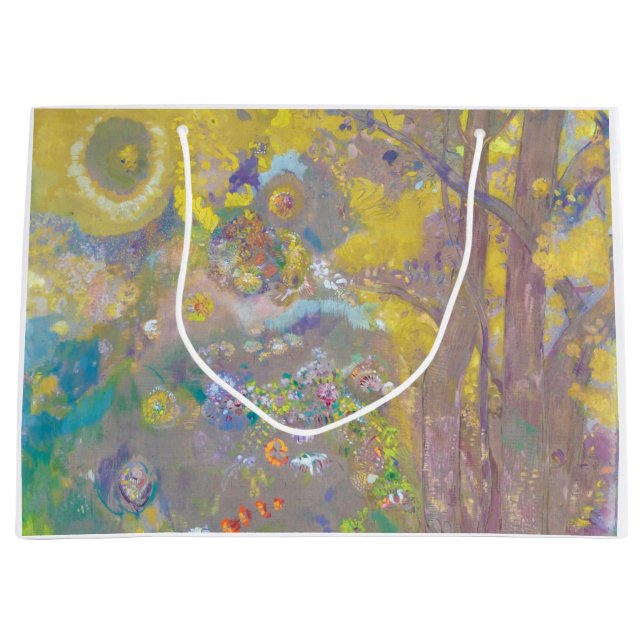 Trees on Yellow Background, Redon Large Gift Bag (Front)