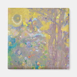 Trees on Yellow Background, Redon Magnet