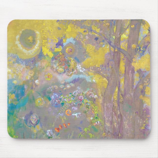 Trees on Yellow Background, Redon Mouse Pad (Front)