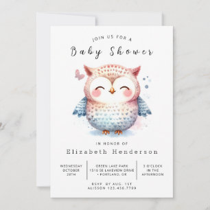 Trees Online Owl Baby Shower Invitation
