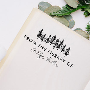 Trees Personal Library Book Stamp